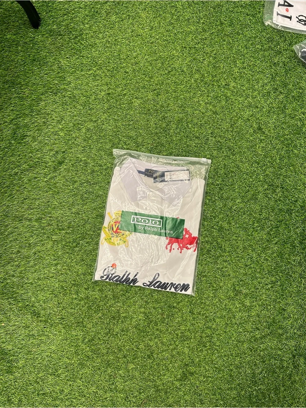 Ralph Lauren White Polo with Red Pony and Yellow Crest
